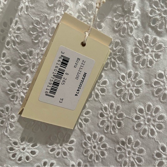 NWT Maje Lilou Eyelet Blouse Top With Cutout Ecru White L - Picture 7 of 7
